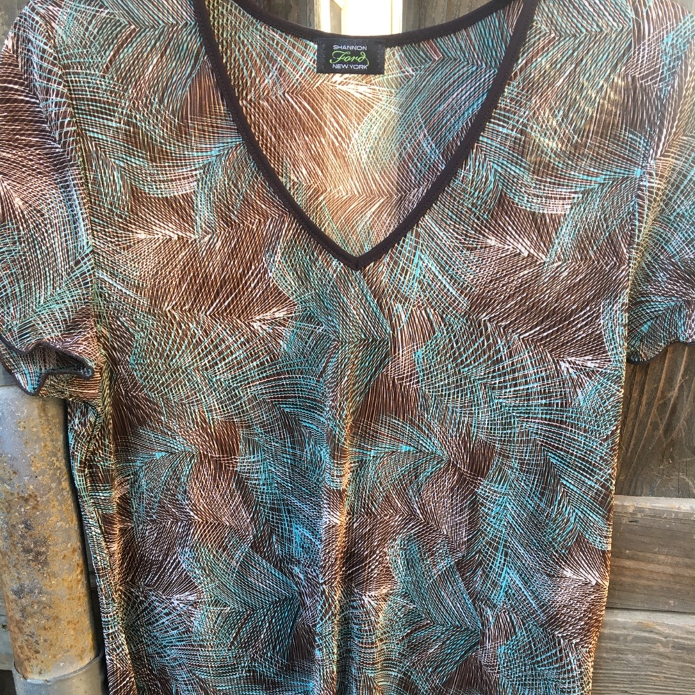Multicolored Leaf Print Blouse